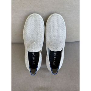 Rothy's The Original Womens Salt Honeycomb Textured Knit Slip On Sneaker Size 8